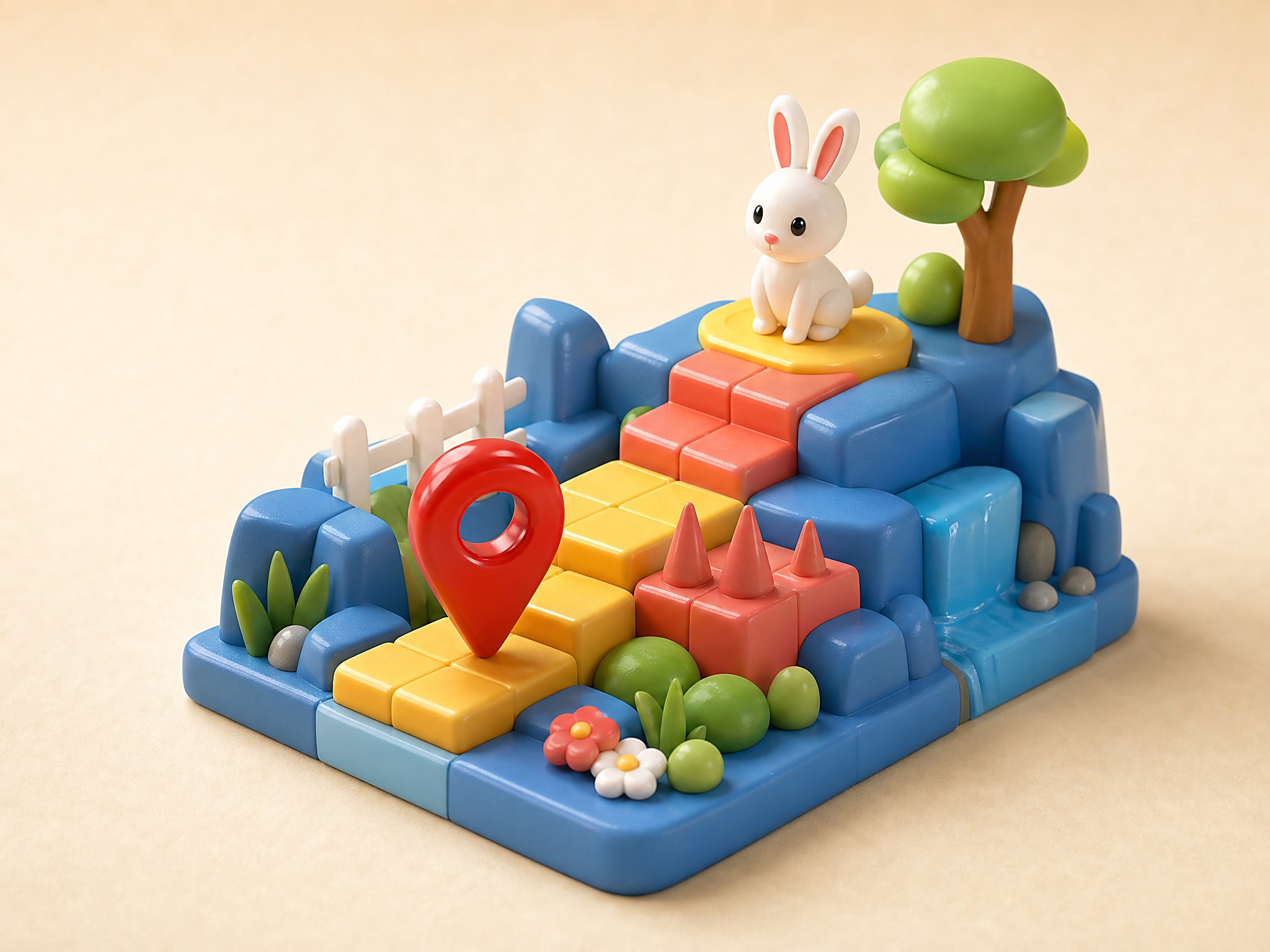 Bright adventure scene representing Rabbit Adventure