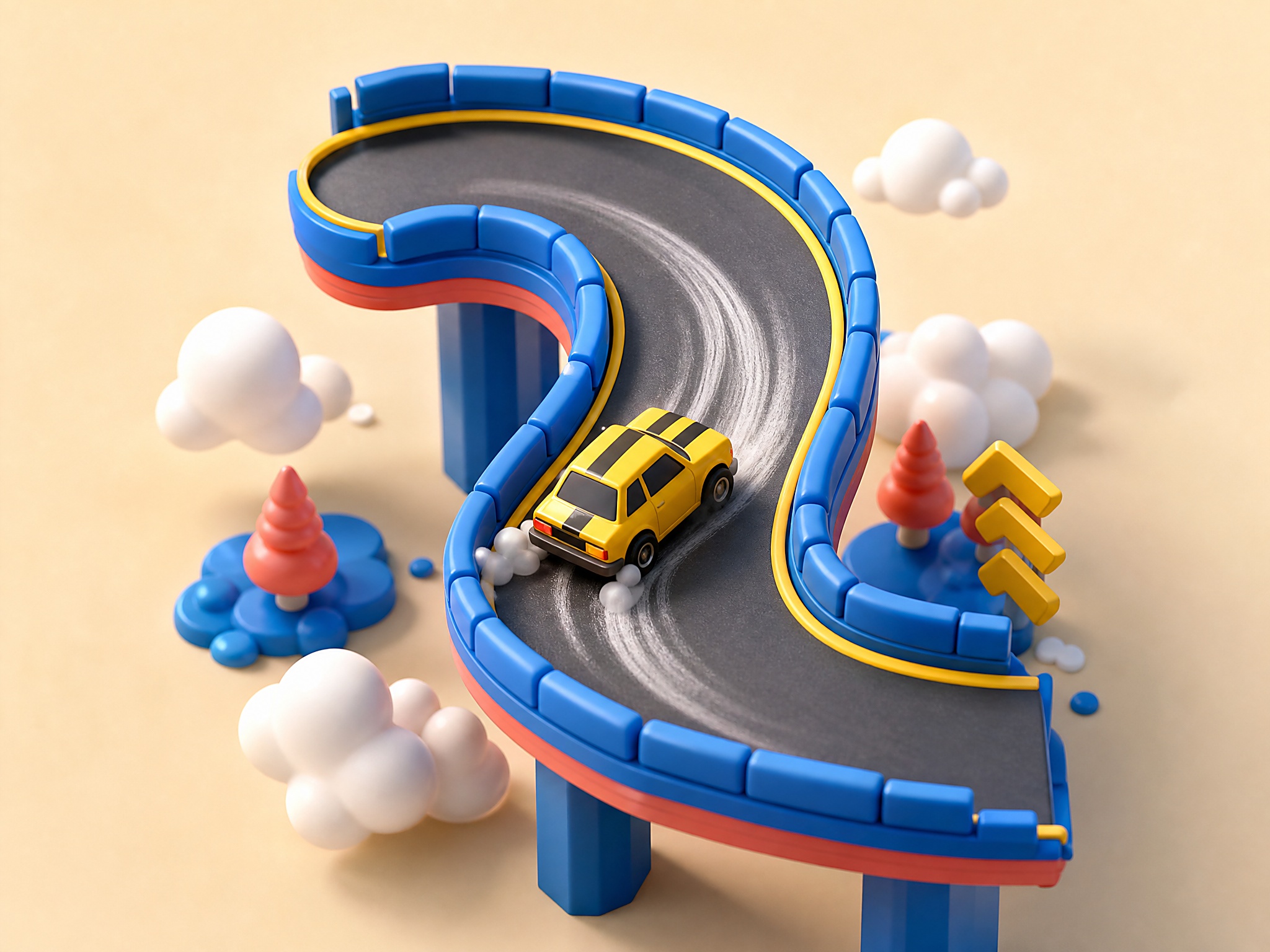 Curving track representing Drift Boss