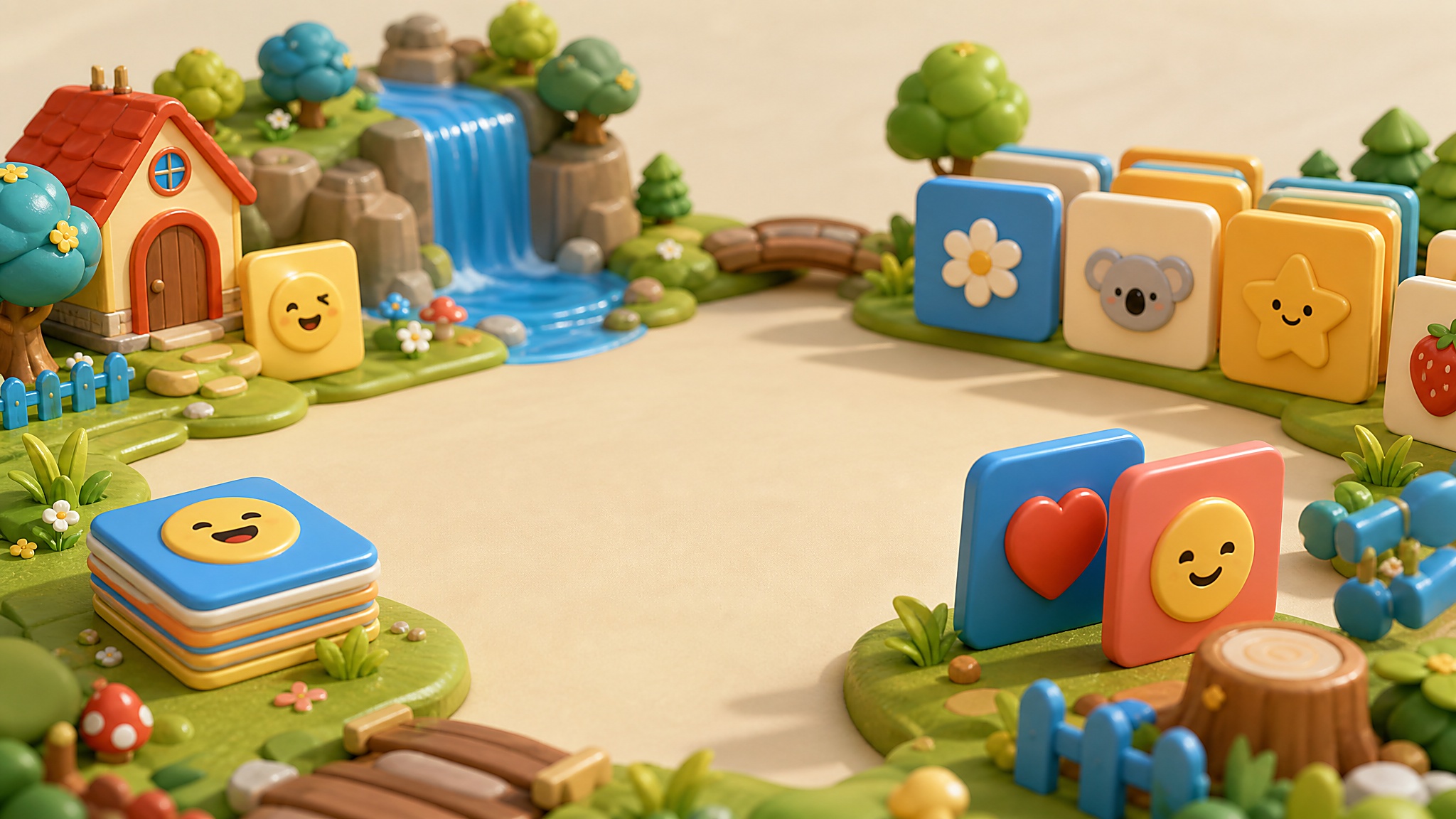 Toy-like memory card backdrop for Memory Match