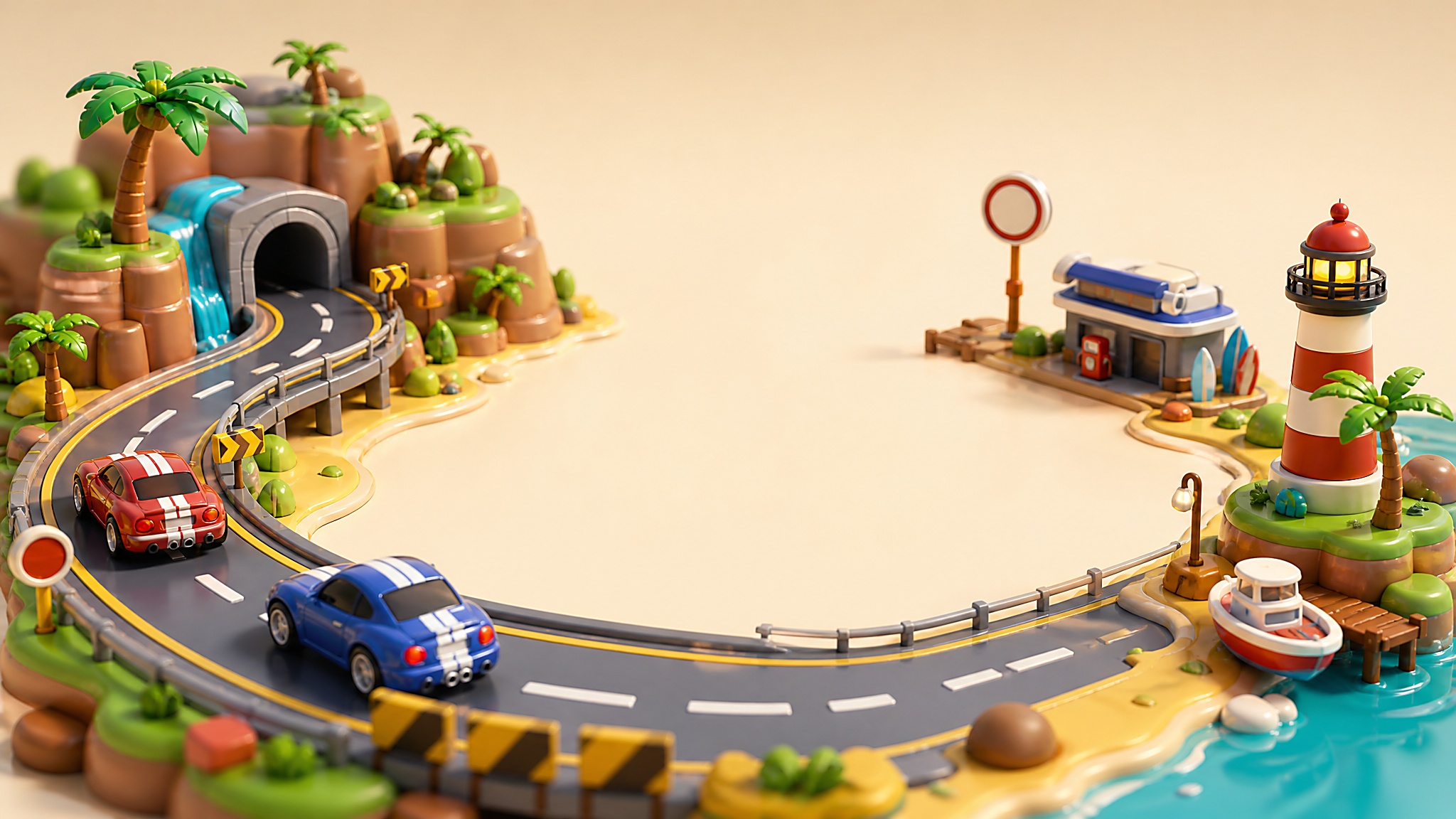 Curving road backdrop for Retro Road Racer