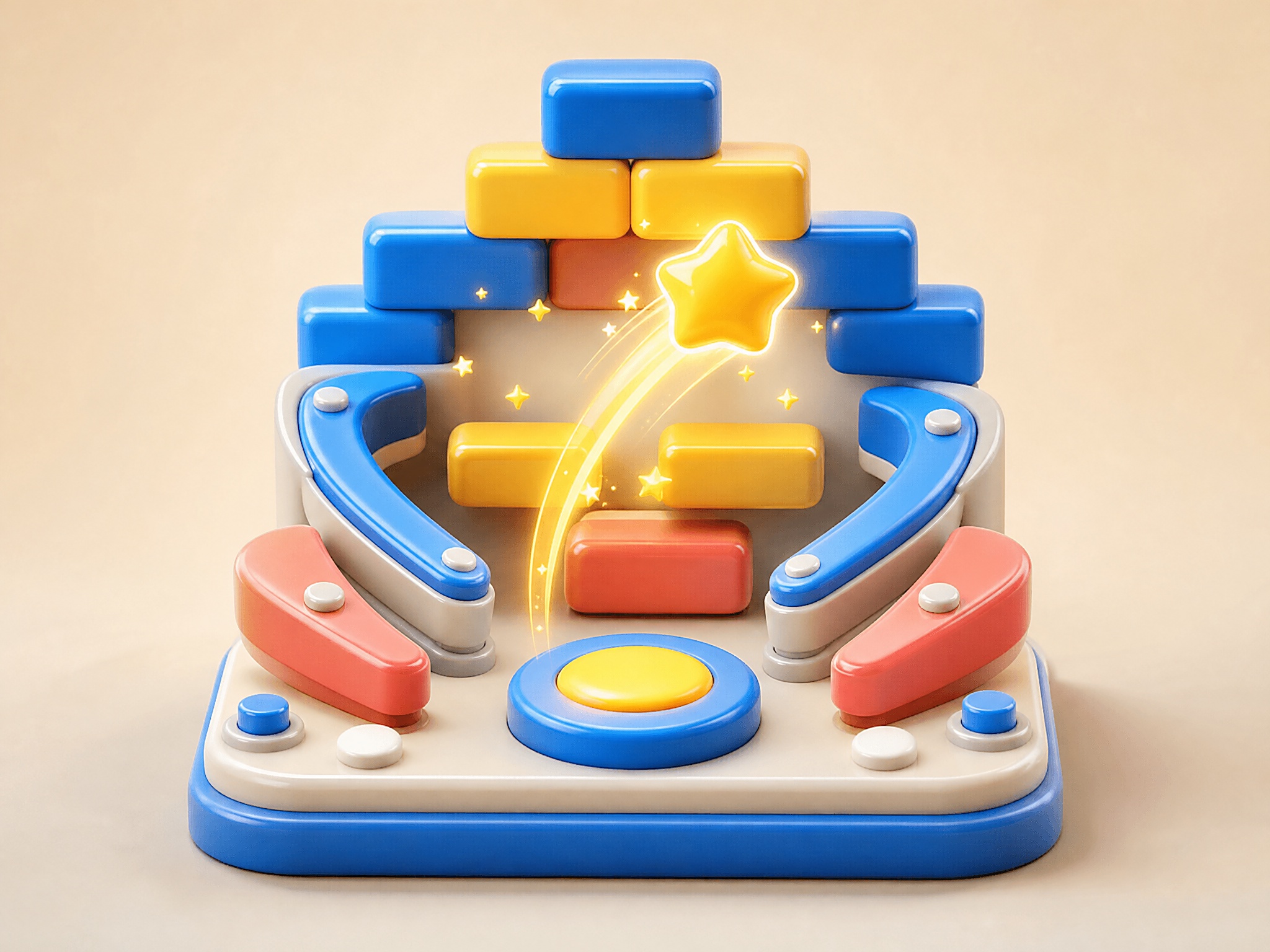 Luminous game scene representing Starlight Bricks