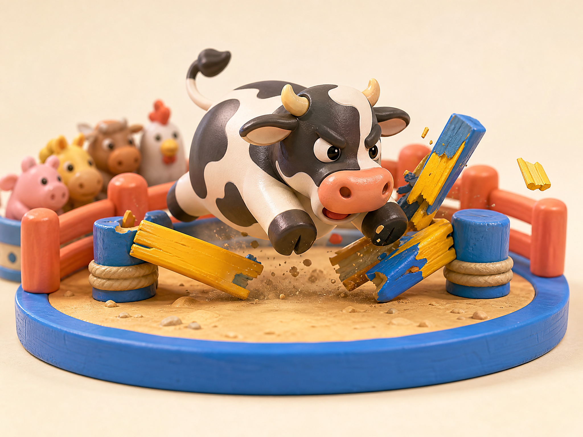 Arcade controller representing Crazy Cattle 3D