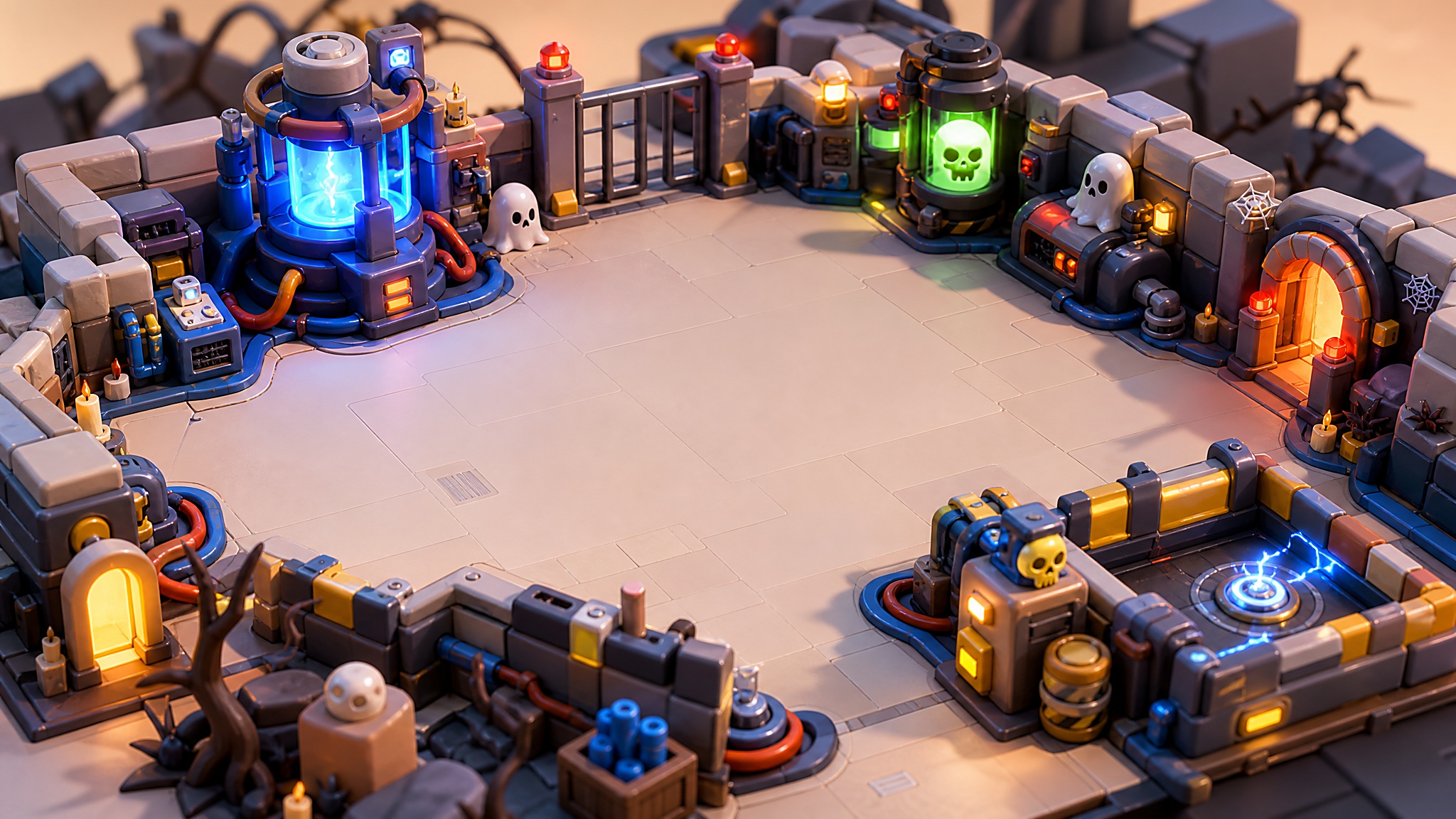 Neon arcade backdrop for UNDERRUN