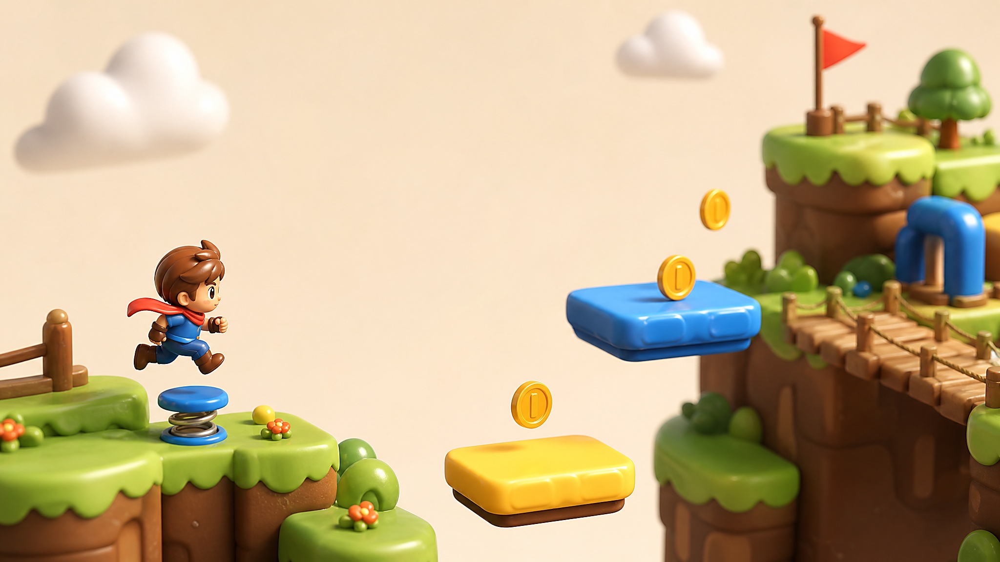 Toy-like platformer backdrop for Tiny Platformer